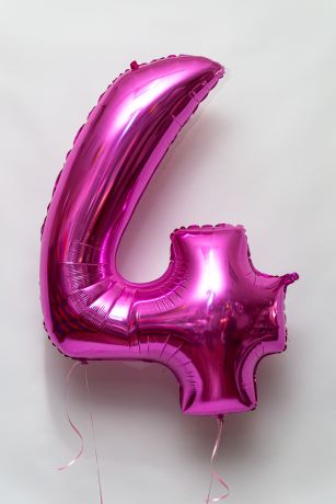 Balloon in the shape of number 4