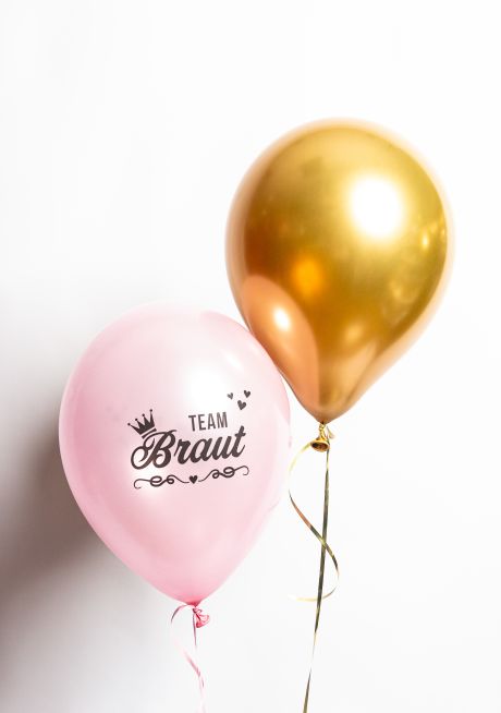 Latexballon 11" Rosé und Gold inkl. Aufdruck "Team Braut".